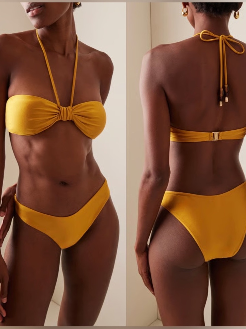 Zimmerman Wylie Halter Two Piece Bikini Swimsuit in Mustard AU 2 (US 6-8)